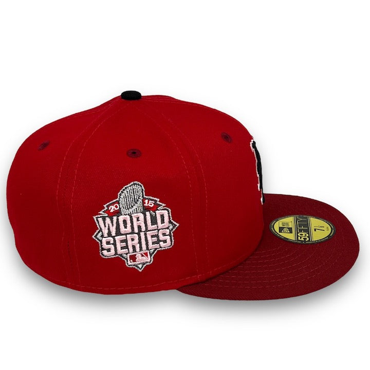 New Era New York Mets 2015 World Series Red/Cardinal Pink UV 59FIFTY Fitted Hat