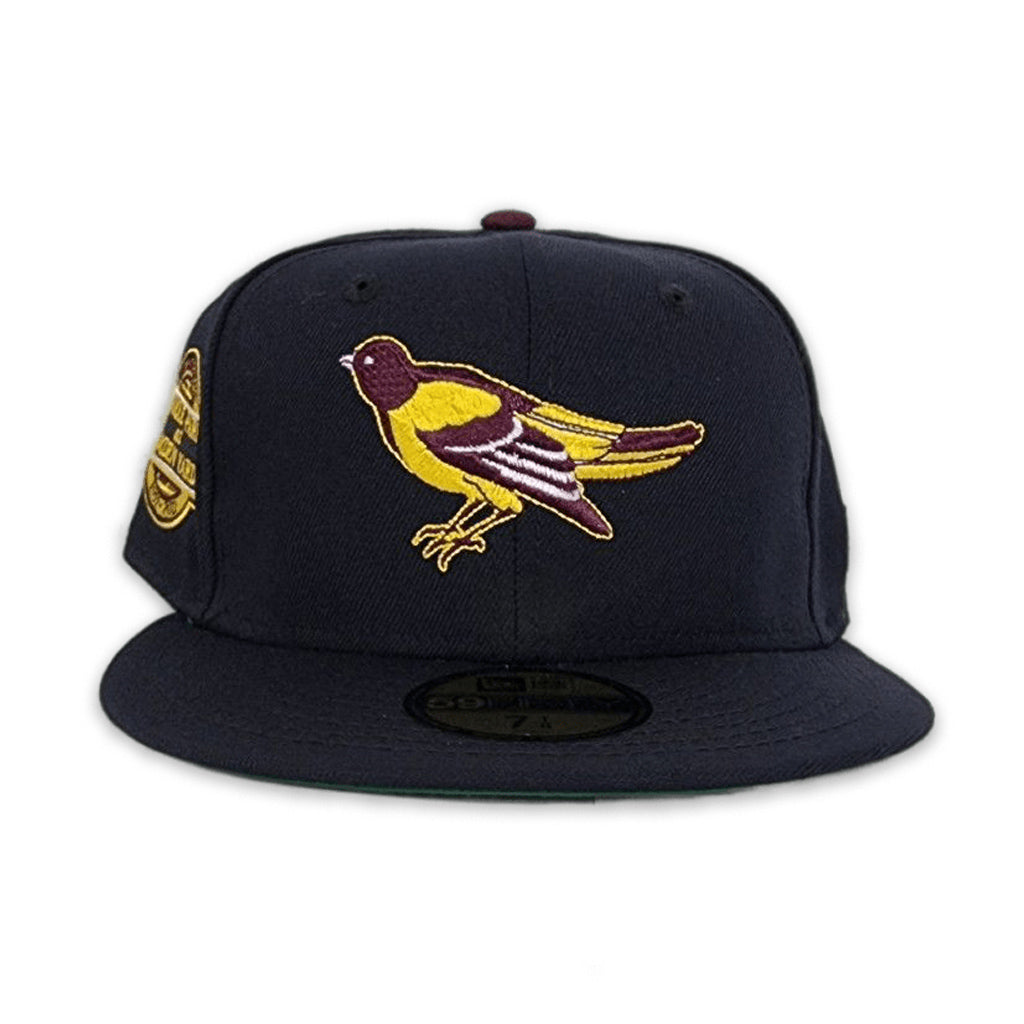 New Era Baltimore Orioles Navy Blue/Yellow 20th Anniversary Green UV 59FIFTY Fitted Hat