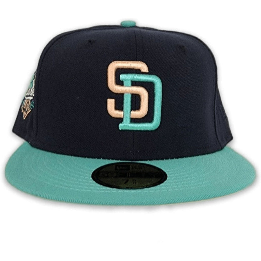 New Era San Diego Padres Navy/Mint 40th Anniversary Side Patch New Era 59FIFTY Fitted Hat