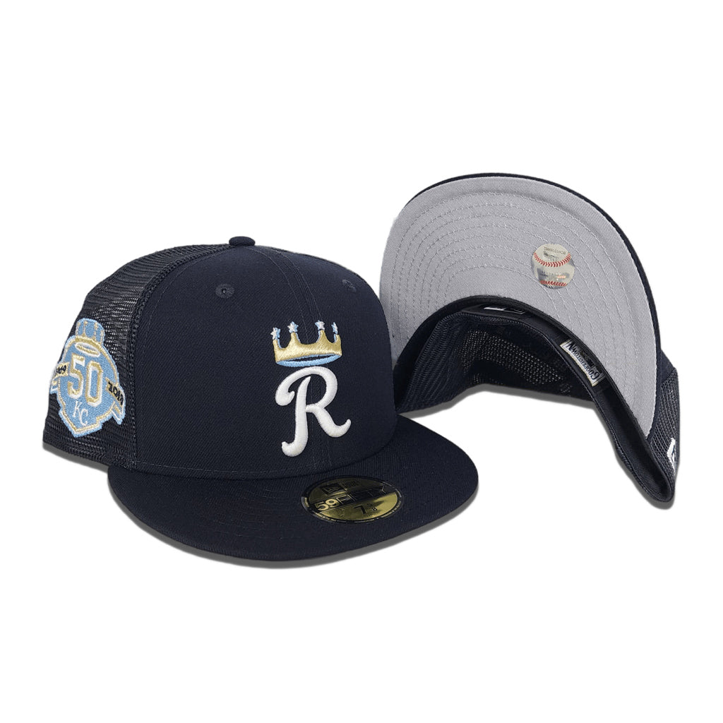New Era Kansas City Royals 50th Anniversary Navy Blue Trucker 59FIFTY Fitted Hat
