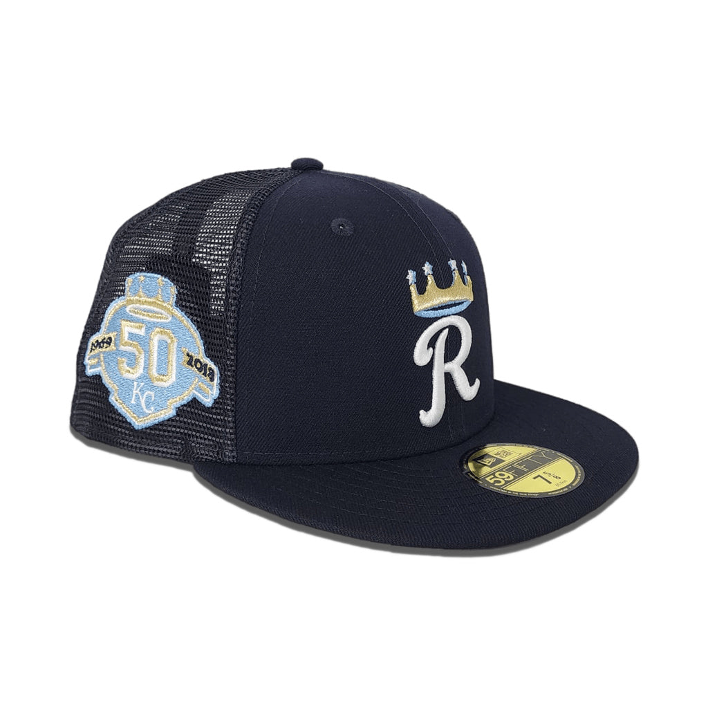 New Era Kansas City Royals 50th Anniversary Navy Blue Trucker 59FIFTY Fitted Hat