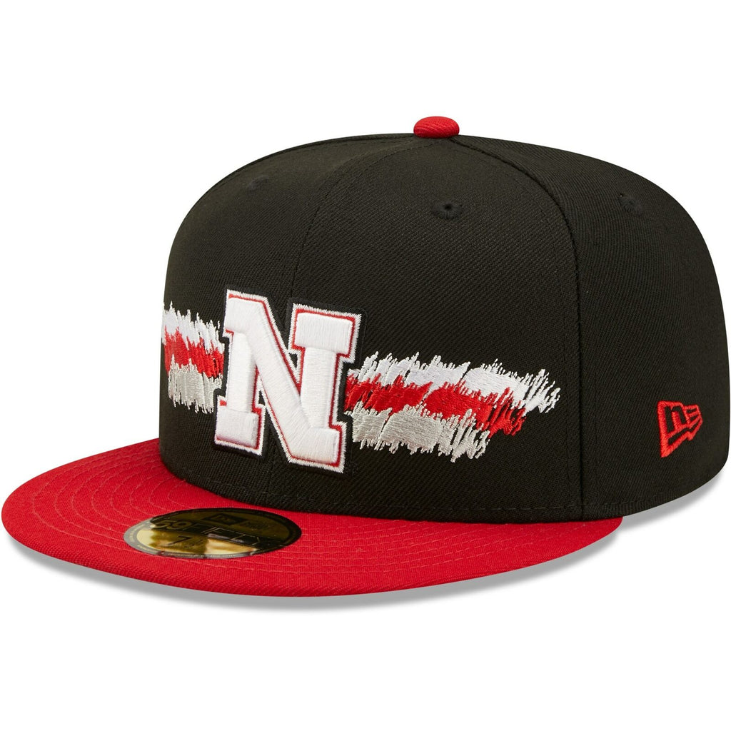 New Era Nebraska Huskers Black Scribble 59FIFTY Fitted Hat