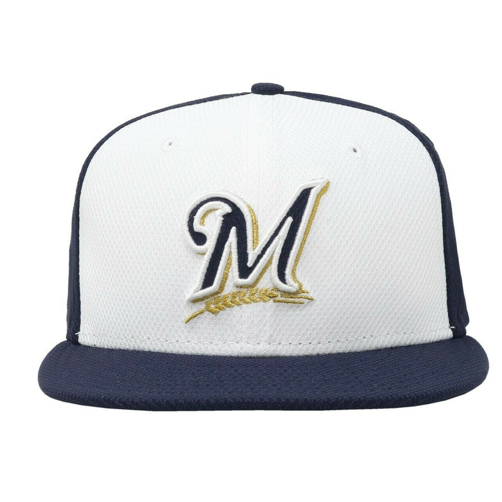 New Era Milwaukee Brewers White/Navy Diamond Era 59FIFTY Fitted Hat