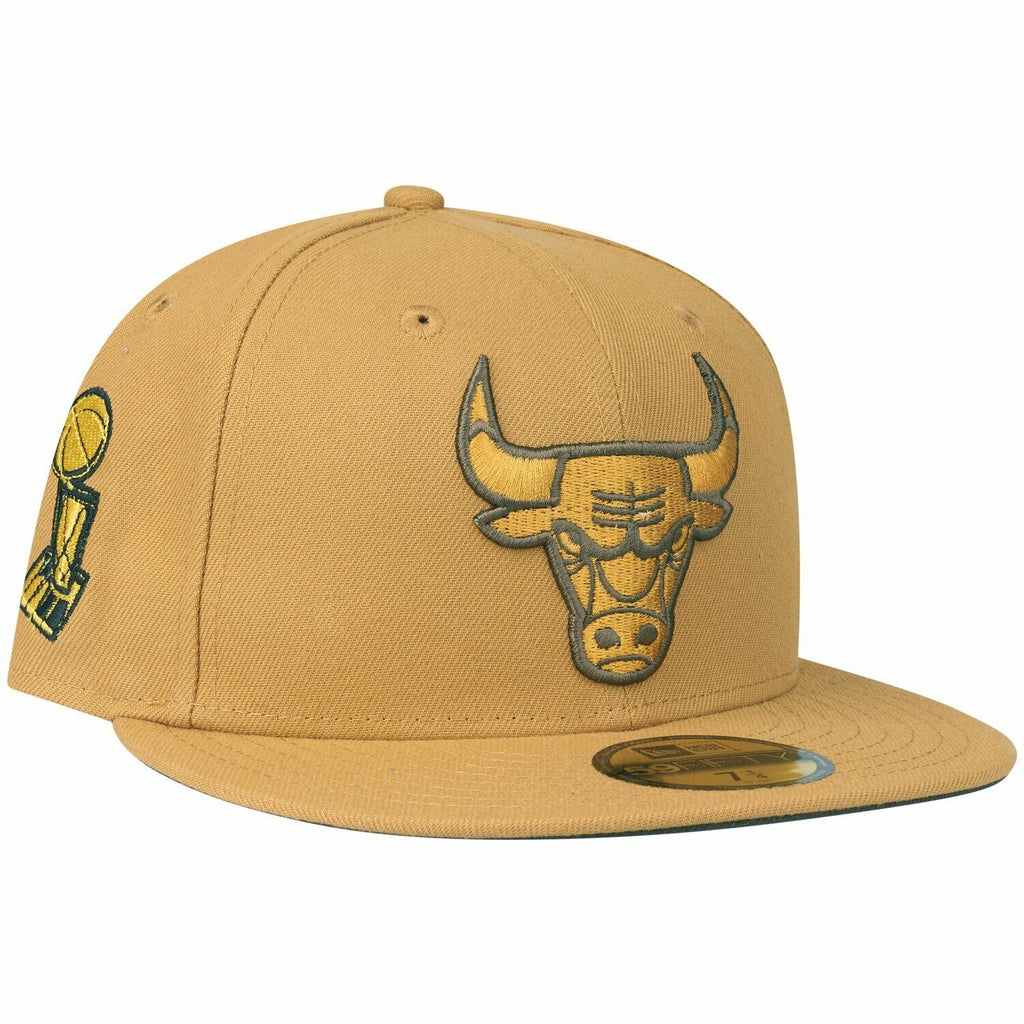 New Era Chicago Bulls Championship Patch Panama Tan 59FIFTY Fitted Hat