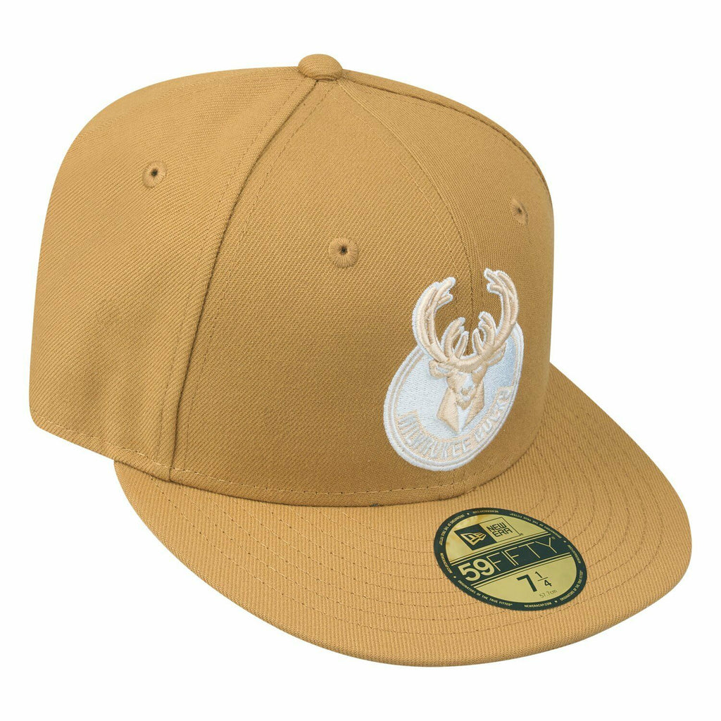 New Era Milwaukee Bucks Panama Tan 59FIFTY Fitted Hat