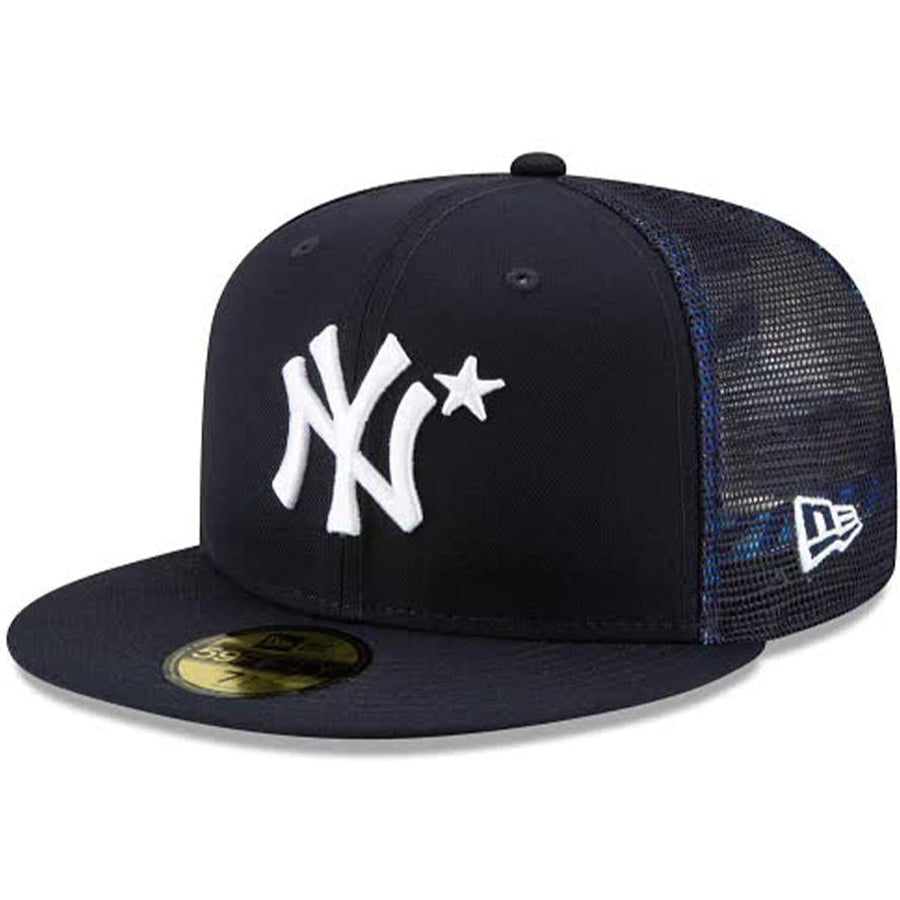 New Era New York Yankees Navy Mesh Back Palm Tree Undervisor 59FIFTY Fitted Hat
