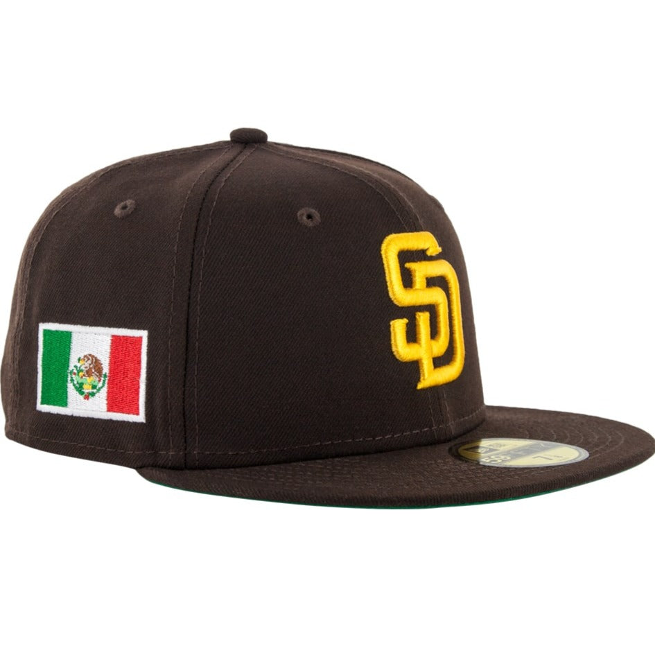 New Era San Diego Padres Brown Flag of Mexico Patch 59FIFTY Fitted Hat