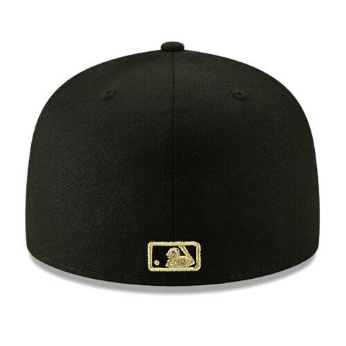 New Era Los Angeles Angels Black Metallic Gold Badge Logo 59FIFTY Fitted Hat