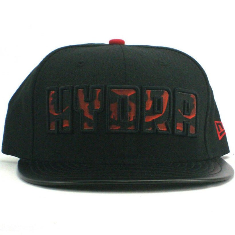 New Era Hydra Marvel Comics Black/Red Leather Bill 59FIFTY Fitted Hat