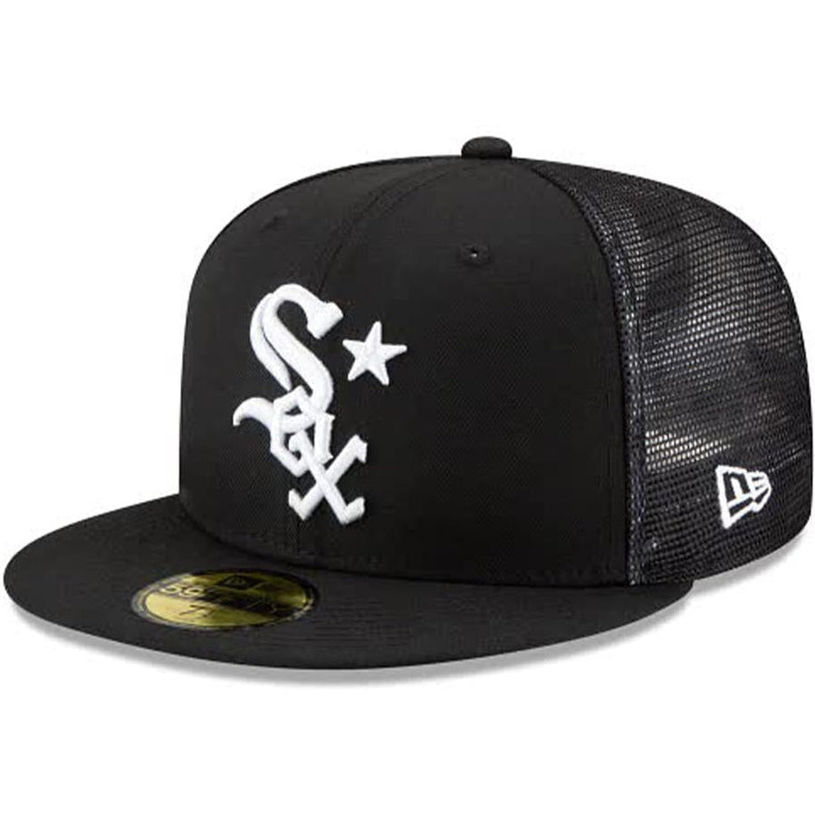 New Era Chicago White Sox Black Mesh Back Palm Tree Undervisor 59FIFTY Fitted Hat
