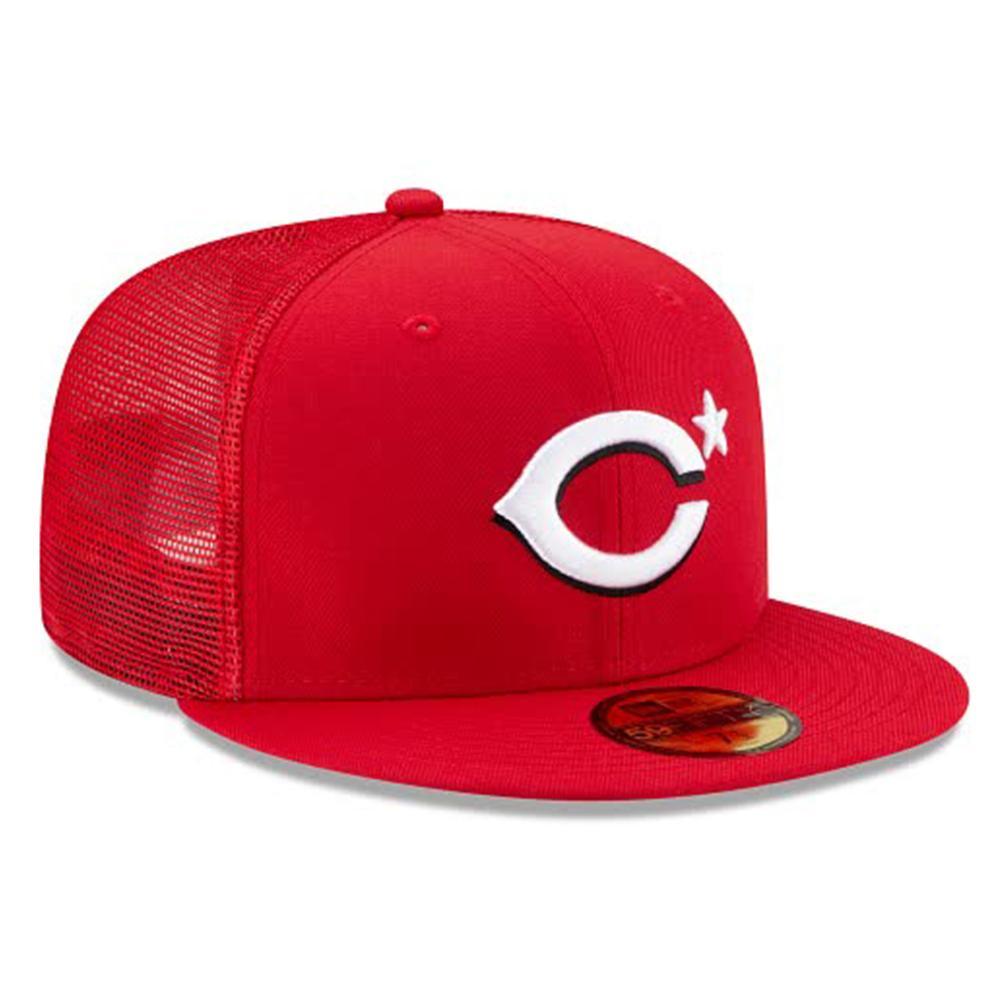 New Era Cincinnati Reds Mesh Back Red Palm Tree Undervisor 59FIFTY Fitted Hat