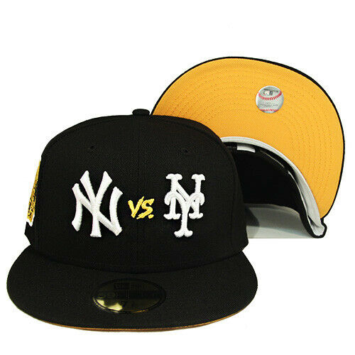 New Era New York Yankees X New York Mets Black/Yellow 2000 Subway Series 59FIFTY Fitted Hat