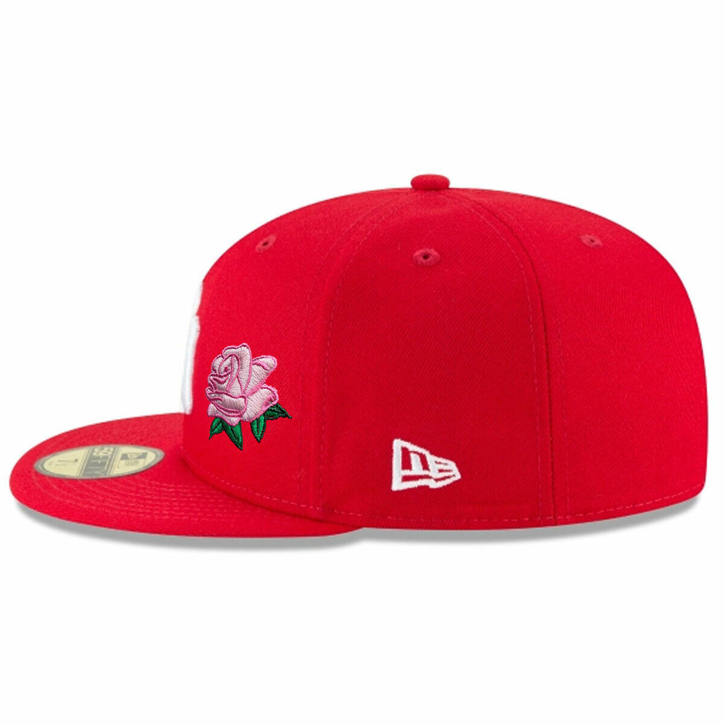 New Era New York Yankees Red 1999 World Series Pink Rose Lavender Undervisor 59FIFTY Fitted Hat