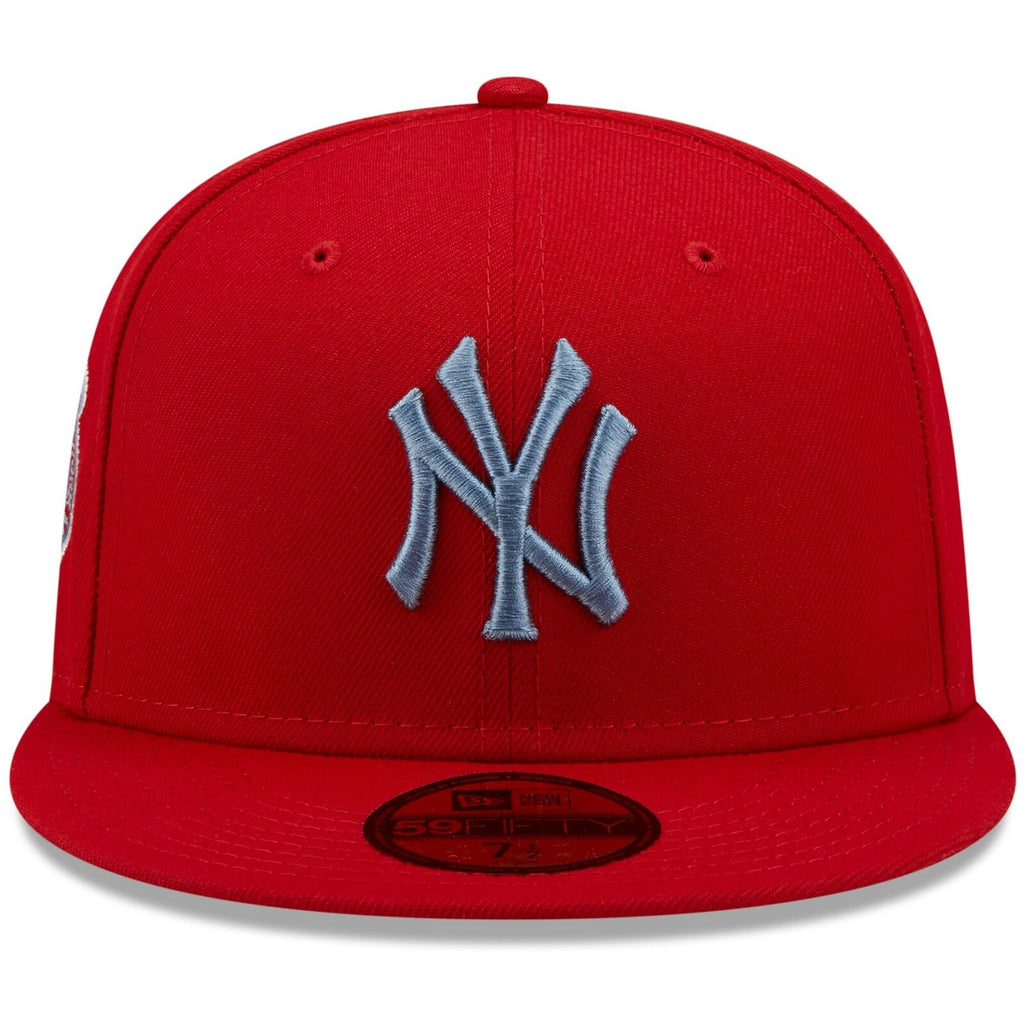 New Era New York Yankees Scarlet Red Subway Series Blue Undervisor 59FIFTY Fitted Hat