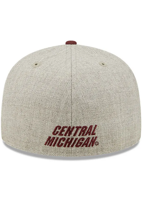 New Era Central Michigan Chippewas Grey Heather Patch 59FIFTY Fitted Hat