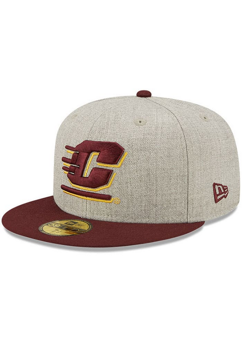 New Era Central Michigan Chippewas Grey Heather Patch 59FIFTY Fitted Hat