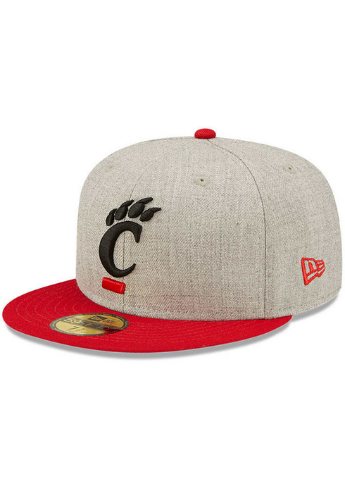 New Era Cincinnati Bearcats Grey Heather Patch 59FIFTY Fitted Hat