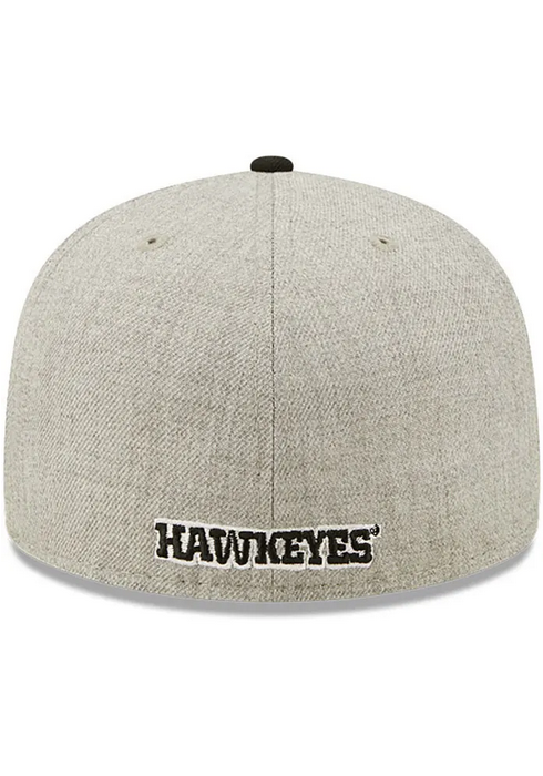 New Era Iowa Hawkeyes Grey Heather Patch 59FIFTY Fitted Hat