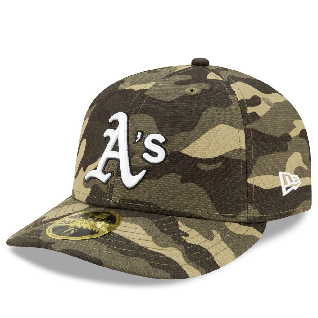 New Era Oakland Athletics 2021 Camo Armed Forces Day On-Field Low Profile 59FIFTY Fitted Hat