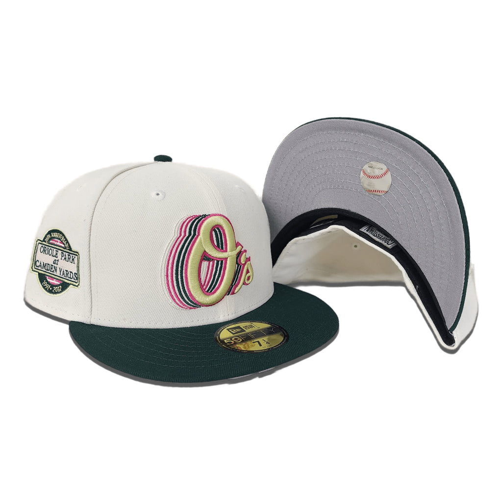 New Era Baltimore Orioles 20th Anniversary Off-White/Forest Green 59FIFTY Fitted Hat