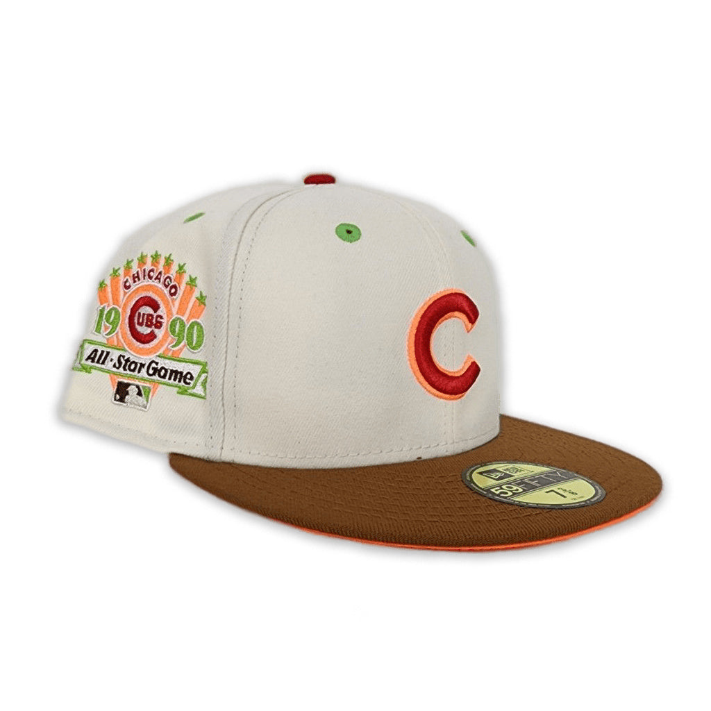 New Era Chicago Cubs Off-White/Peanut Brown 1990 All-Star Game Orange UV 59FIFTY Fitted Hat