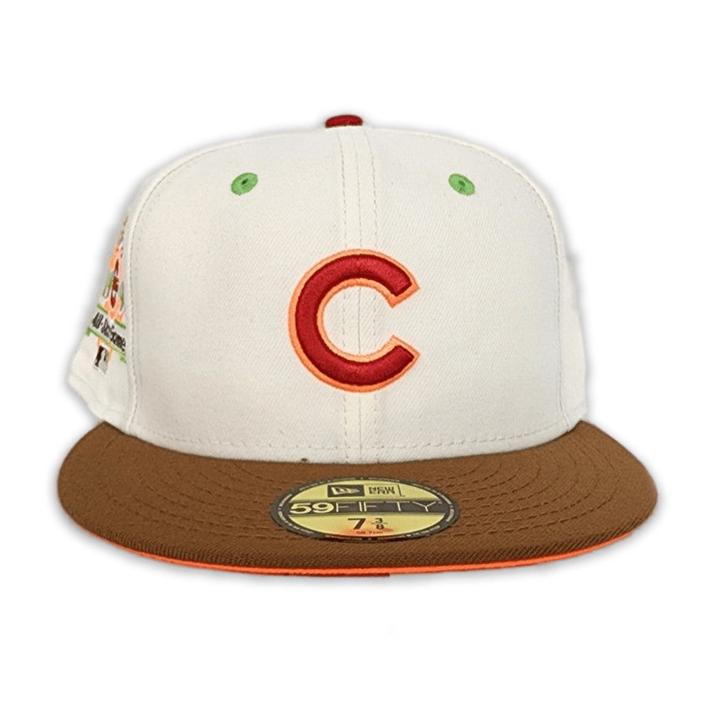 New Era Chicago Cubs Off-White/Peanut Brown 1990 All-Star Game Orange UV 59FIFTY Fitted Hat