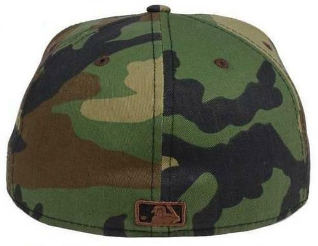 New Era New York Yankees Brown Leather Logo Camouflage 59FIFTY Fitted Hat