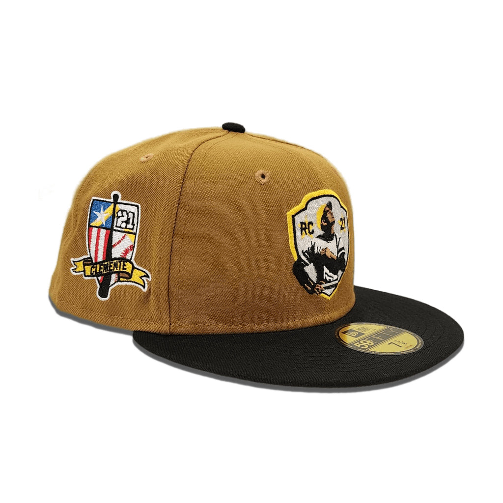 New Era Roberto Clemente #21 Side Patch Old Gold/Black 59FIFTY Fitted Hat