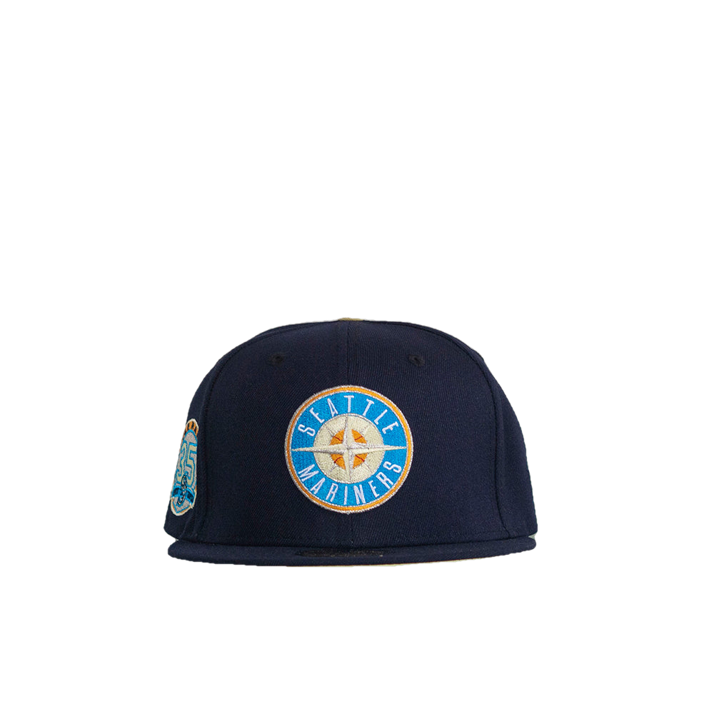 New Era eattle Mariners Navy 35th Anniversary Soft Yellow Undervisor 59FIFTY Fitted Cap