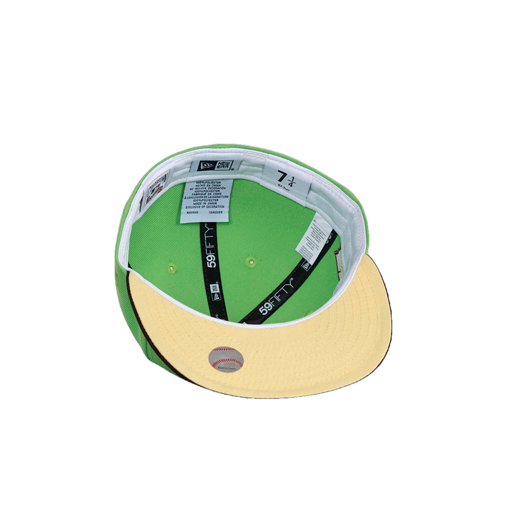 New Era Minnesota Twins Lime Green HHH Metrodome Soft Yellow Undervisor 59FIFTY Fitted Cap