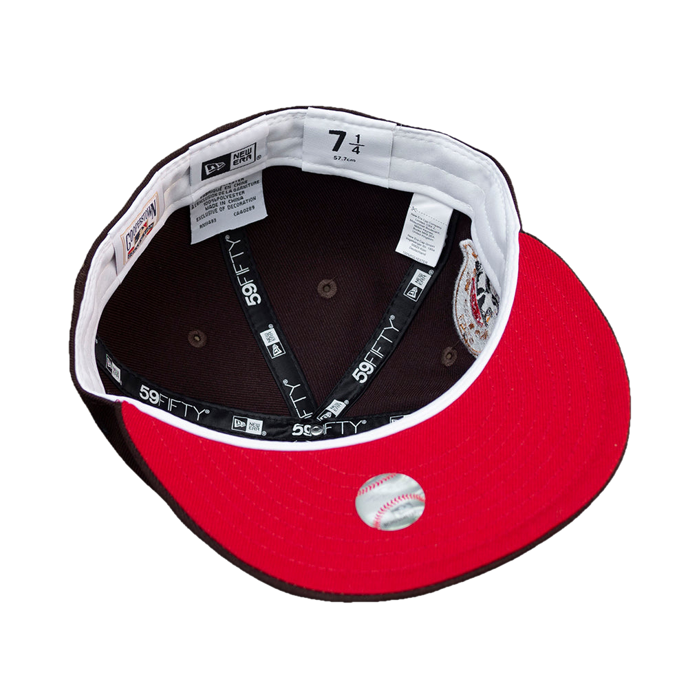 New Era Los Angeles Dodgers Burnt Wood 1959 All-Star Game Scarlet Undervisor 59FIFTY Fitted Cap