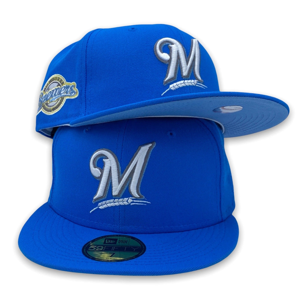 New Era Frozen Blue Milwaukee Brewers Baby Blue Bottom 59FIFTY Fitted Hat