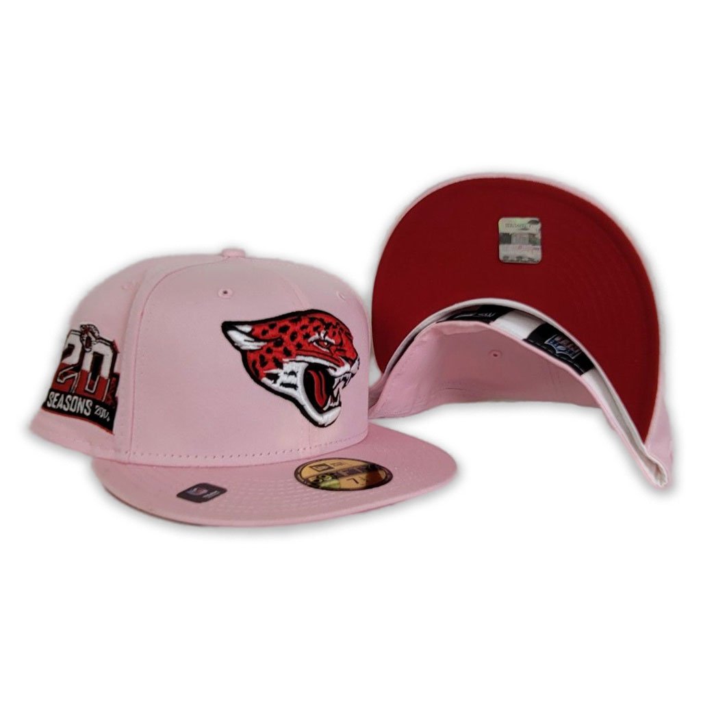 New Era Jacksonville Jaguars Pink/Red 20th Season Patch 59FIFTY Fitted Hat