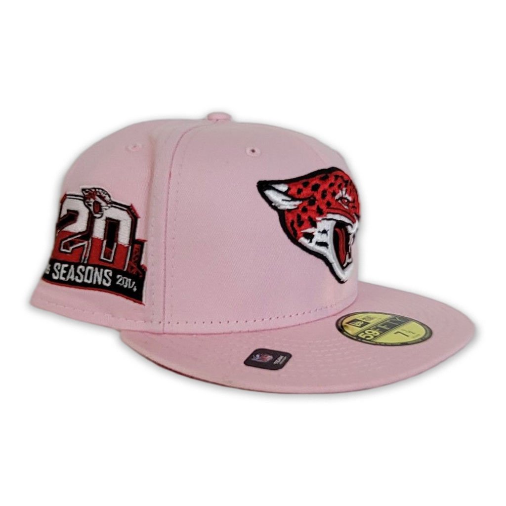 New Era Jacksonville Jaguars Pink/Red 20th Season Patch 59FIFTY Fitted Hat