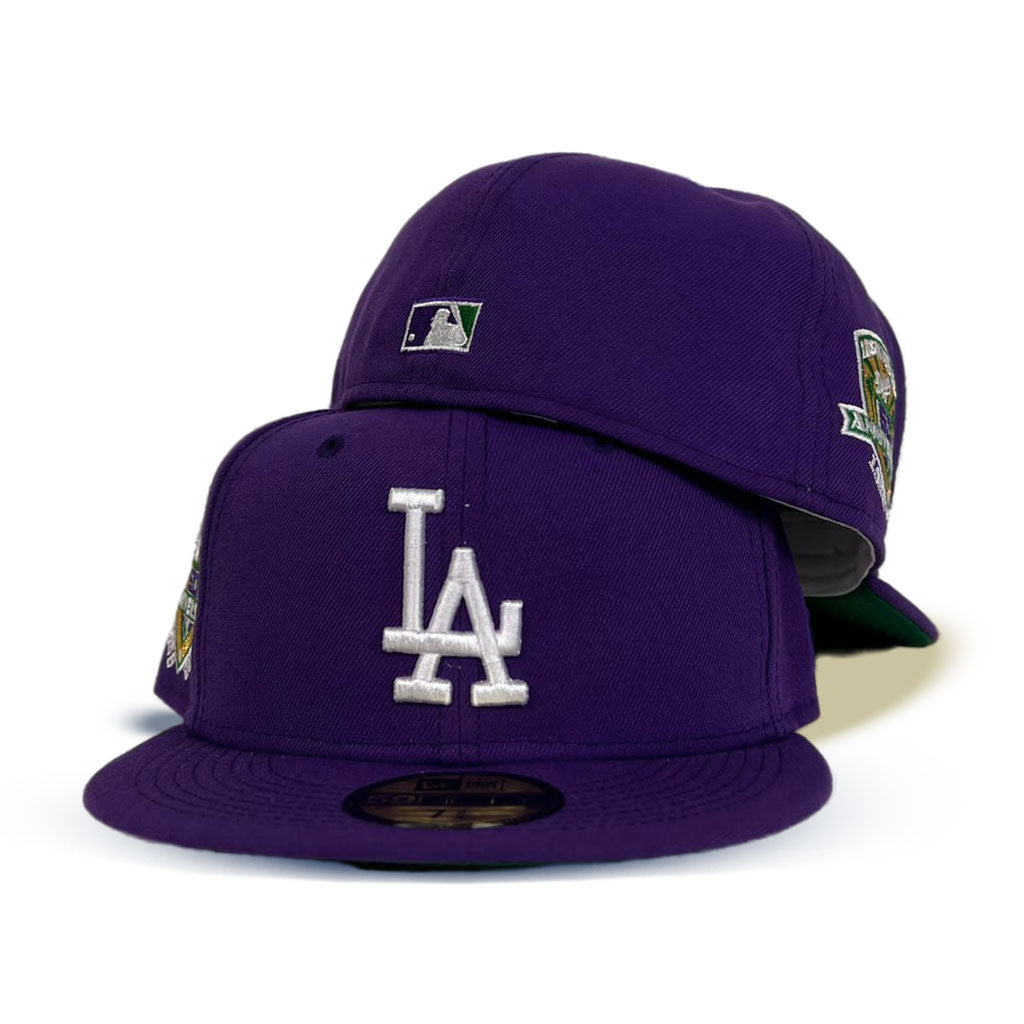 New Era Los Angeles Dodgers Purple 50th Anniversary Green Undervisor 59FIFTY Fitted Hat