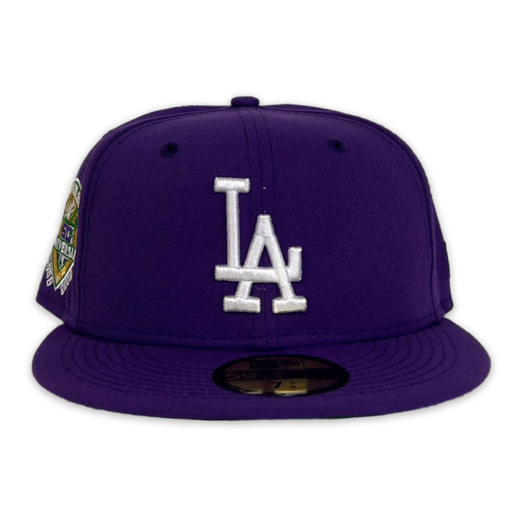 New Era Los Angeles Dodgers Purple 50th Anniversary Green Undervisor 59FIFTY Fitted Hat