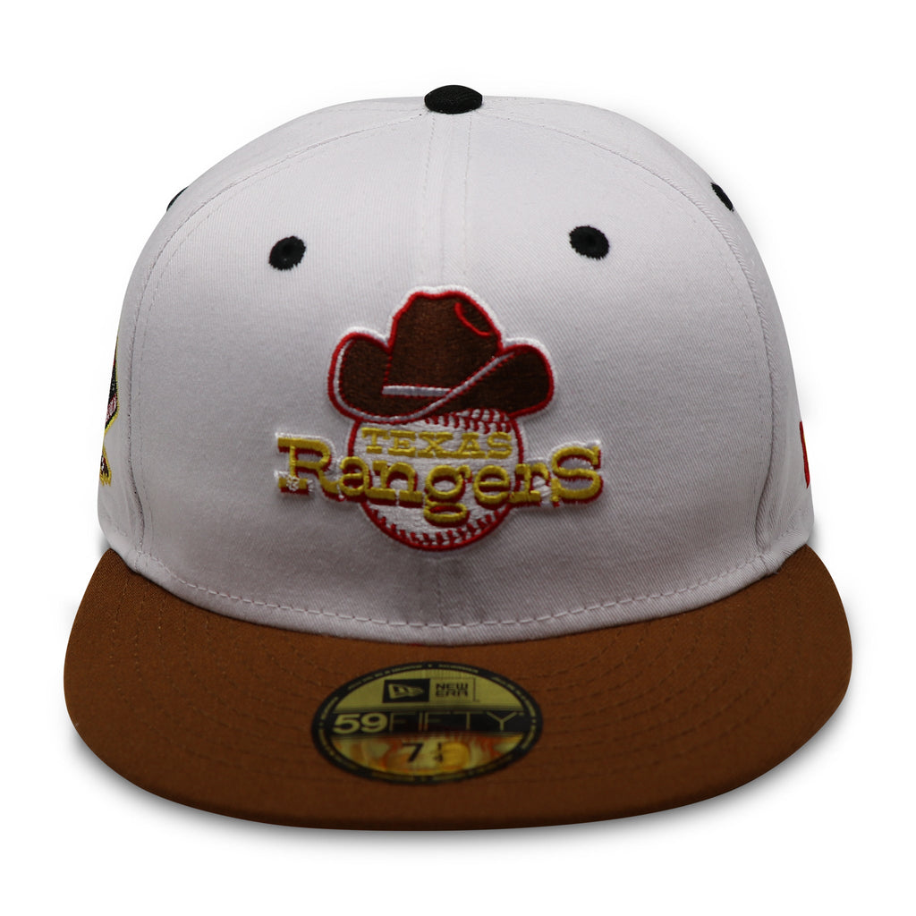 New Era Texas Rangers White/Brown Arlington Stadium 1972-1993 59FIFTY Fitted Hat