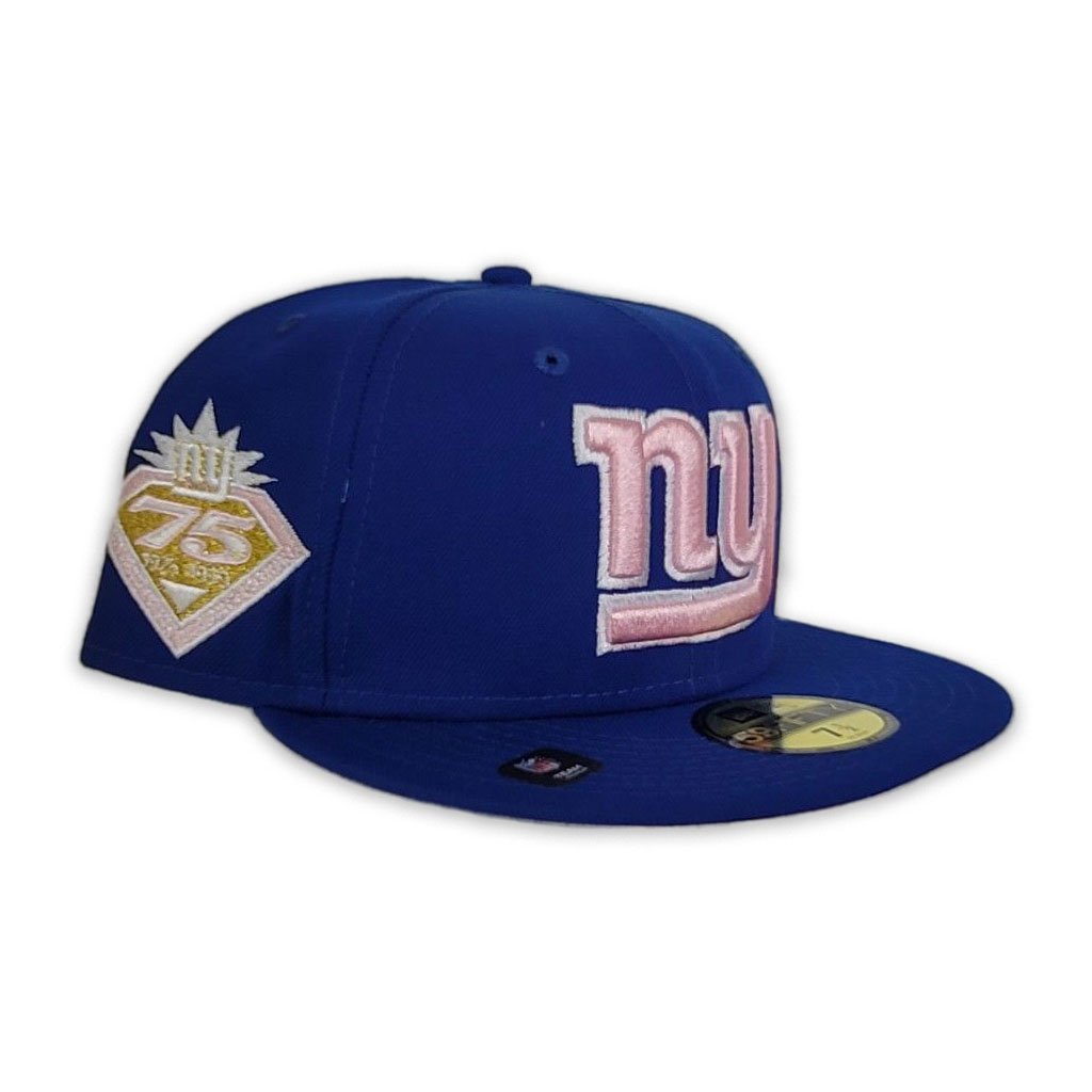 New Era New York Giants Royal/Pink 75th Anniversary Patch 59FIFTY Fitted Hat
