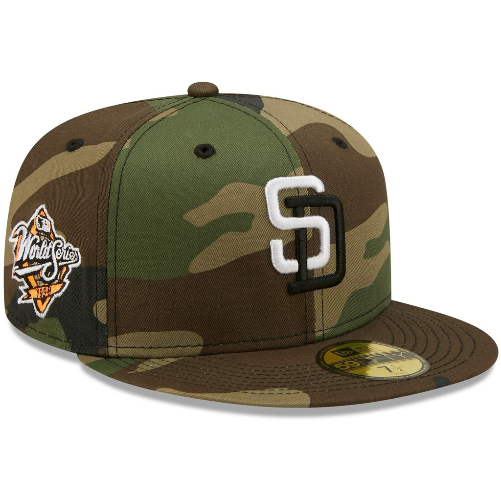 New Era San Diego Padres Camo 1998 World Series Flame Undervisor 59FIFTY Fitted Hat