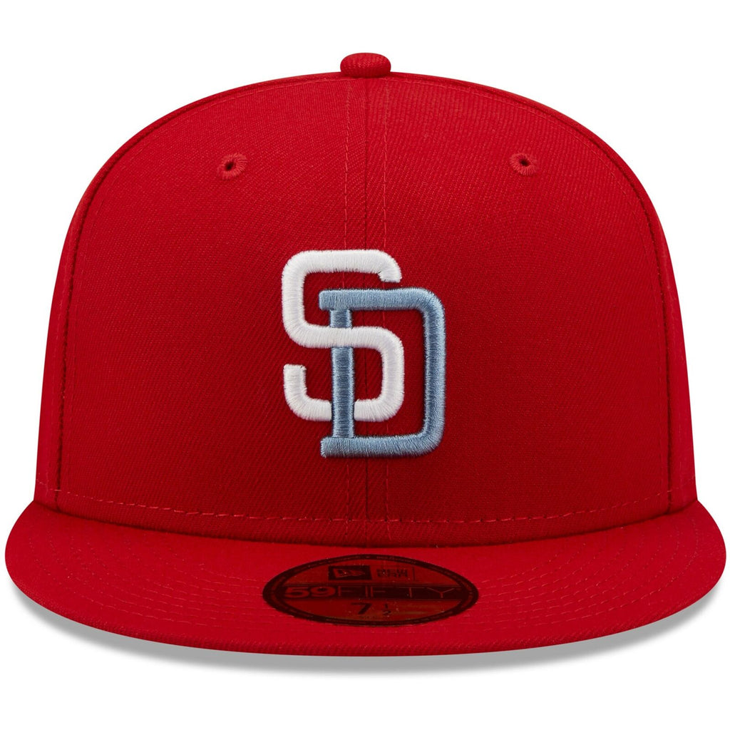 New Era San Diego Padres Scarlet Red 25 Seasons Blue Undervisor 59FIFTY Fitted Hat