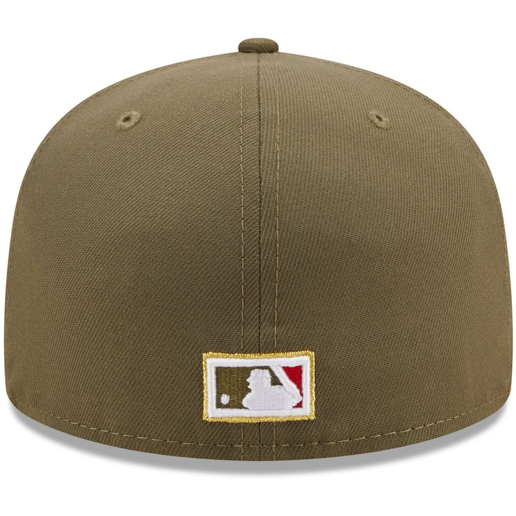New Era San Diego Padres Olive 25th Anniversary Scarlet Undervisor 59FIFTY Fitted Hat