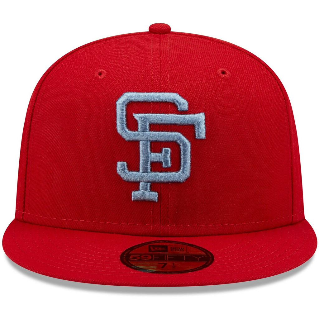 New Era San Francisco Giants Scarlet Red 25 Years Blue Undervisor 59FIFTY Fitted Hat