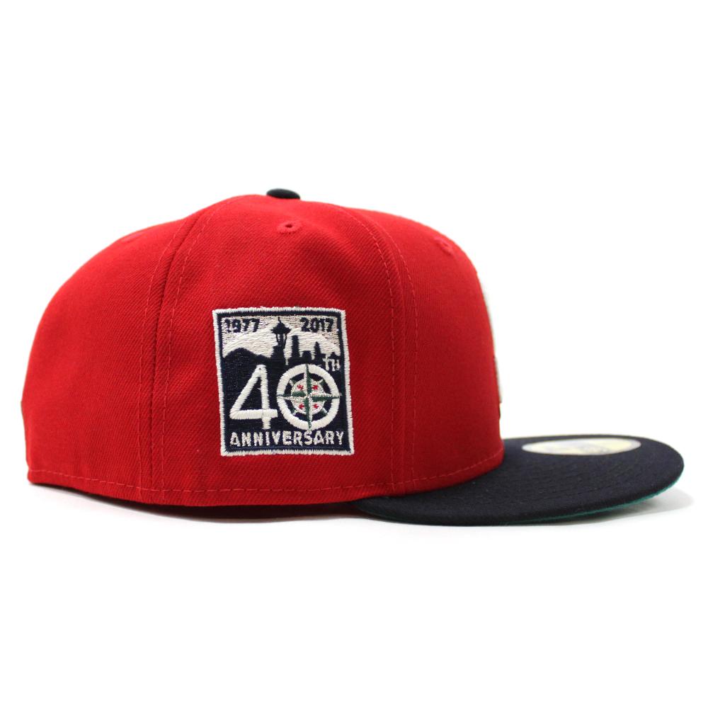 New Era Seattle Mariners Red/Navy 40th Anniversary 59FIFTY Fitted Hat (Glow In The Dark)