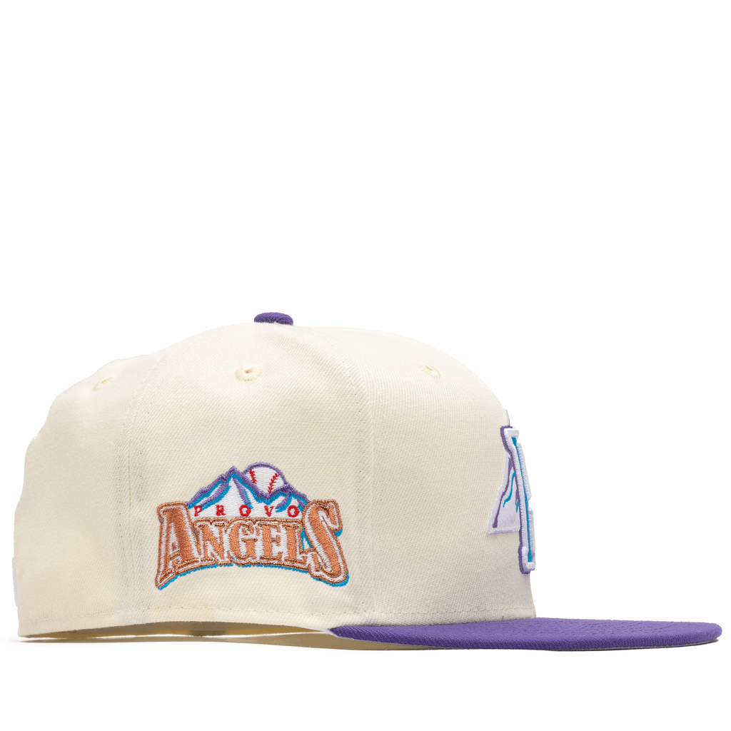 New Era x Politics Provo Angels Cream/Grape Purple 59FIFTY Fitted Hat