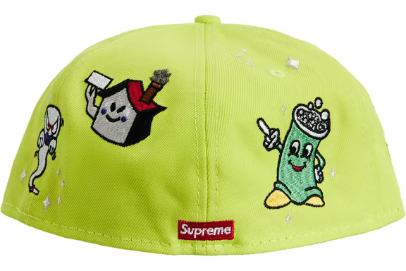 New Era x Supreme S Logo Neon Green Characters 59FIFTY Fitted Hat