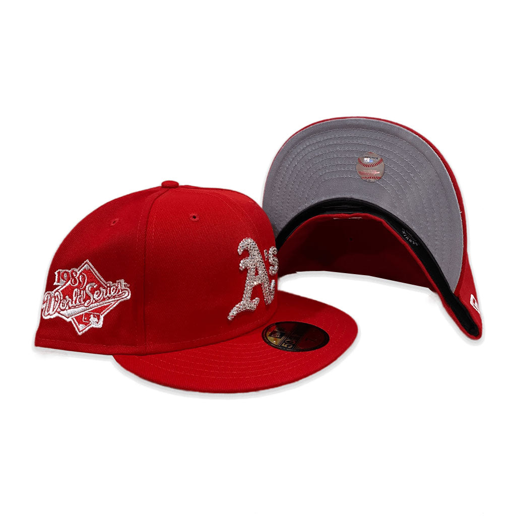 New Era Oakland Athletics 1989 World Series Red Swarovski 59FIFTY Fitted Hat