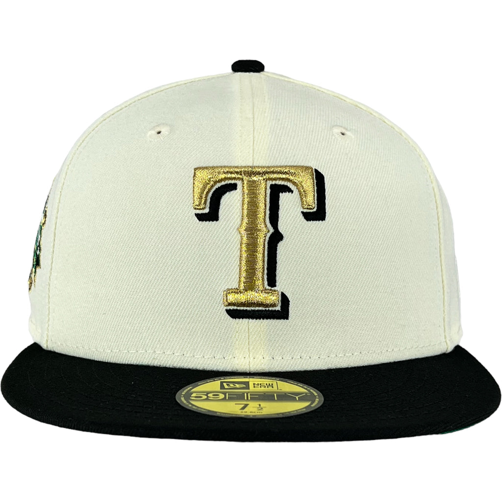 New Era Texas Rangers Chrome White/Black 59FIFTY Fitted Hat