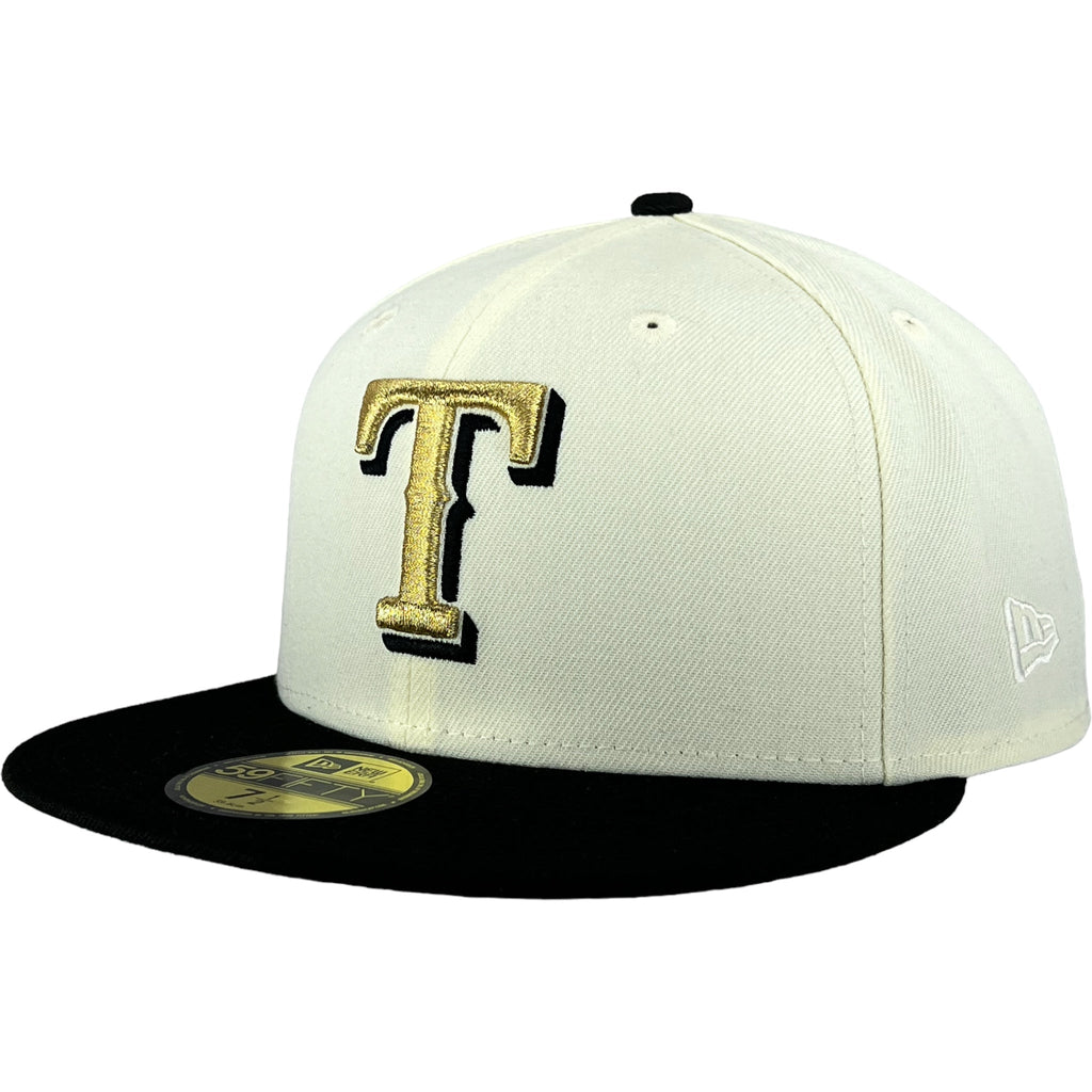 New Era Texas Rangers Chrome White/Black 59FIFTY Fitted Hat