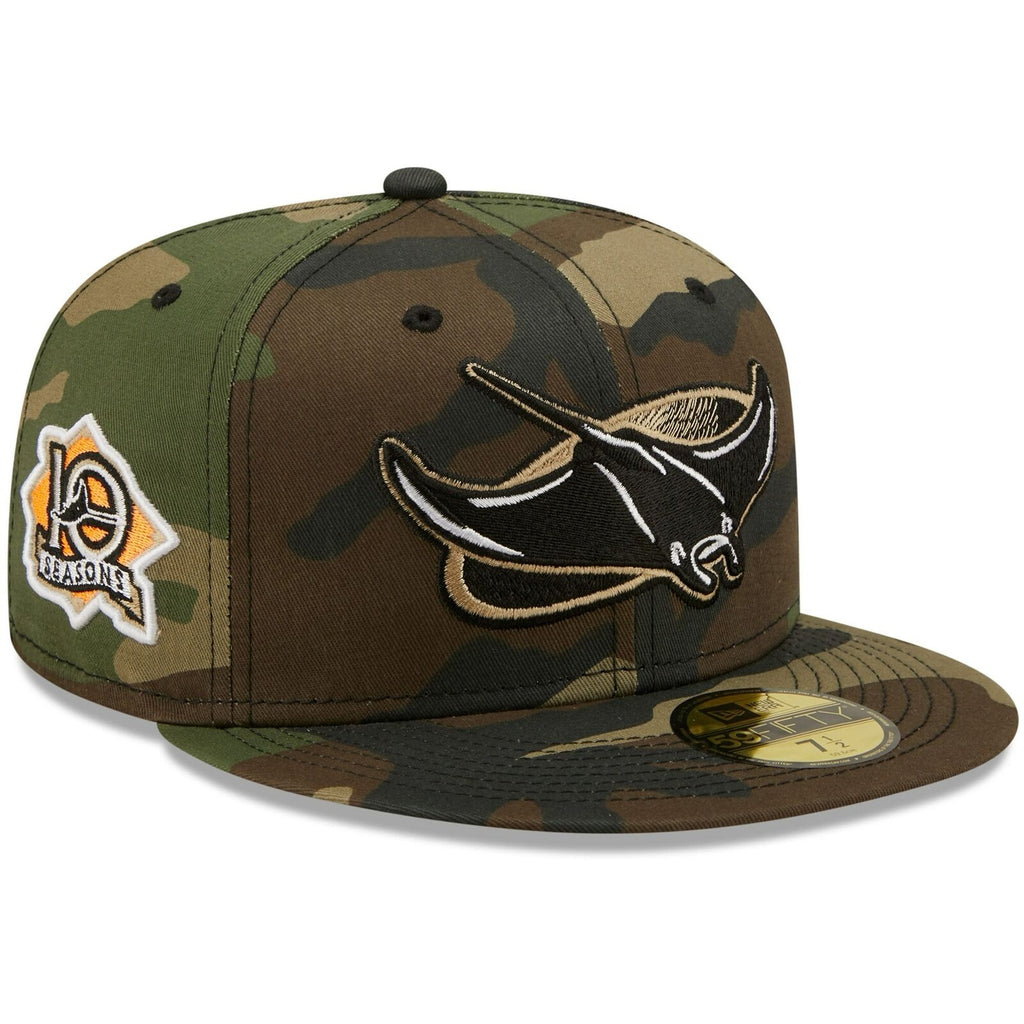 New Era Camo Tampa Bay Rays 10 Seasons Flame Undervisor 59FIFTY Fitted Hat