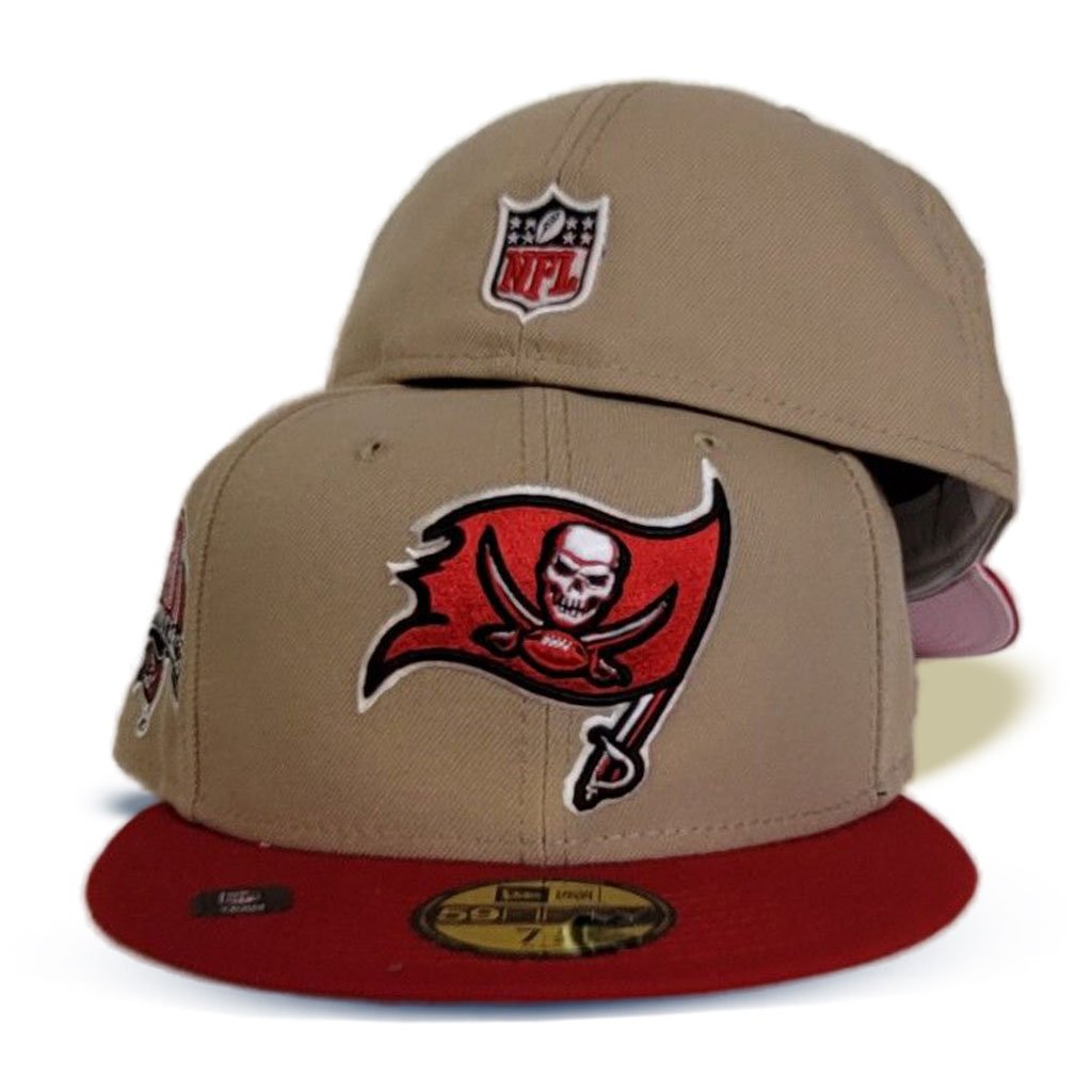 New Era Tampa Bay Buccaneers Tan/Red 30th Season Side Patch 59FIFTY Fitted Hat